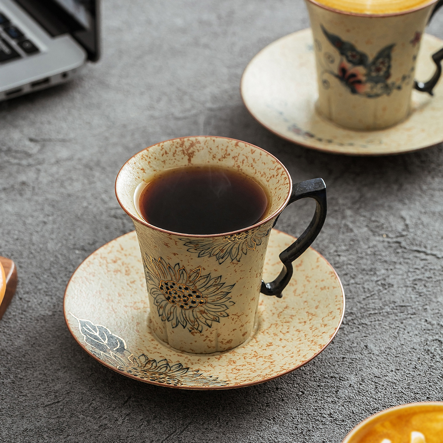 复古风手绘陶瓷咖啡杯碟套装高级感马克杯女士精致茶杯高颜值水杯,餐饮具,咖啡杯,淘宝优惠券,粉丝福利购,淘宝优惠卷