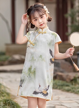 Girl kids Baby Chinese style cheongsam kid girls Dress 6
