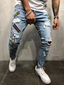 torn Men new with patch stretch and 2018 style pants