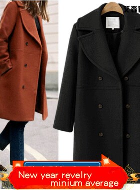 Europe winter big size women wool long coats windbreaker