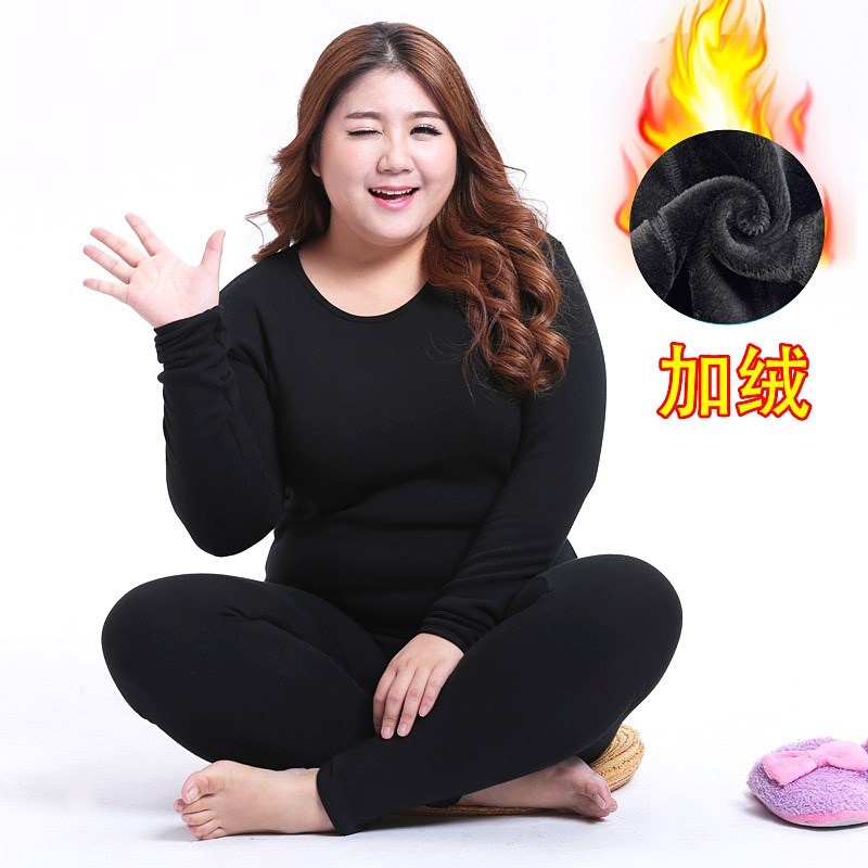 Thermal Underwear Winter Women Velvet Long Johns Plus Size 女士内衣/男士内衣/家居服 保暖套装 原图主图