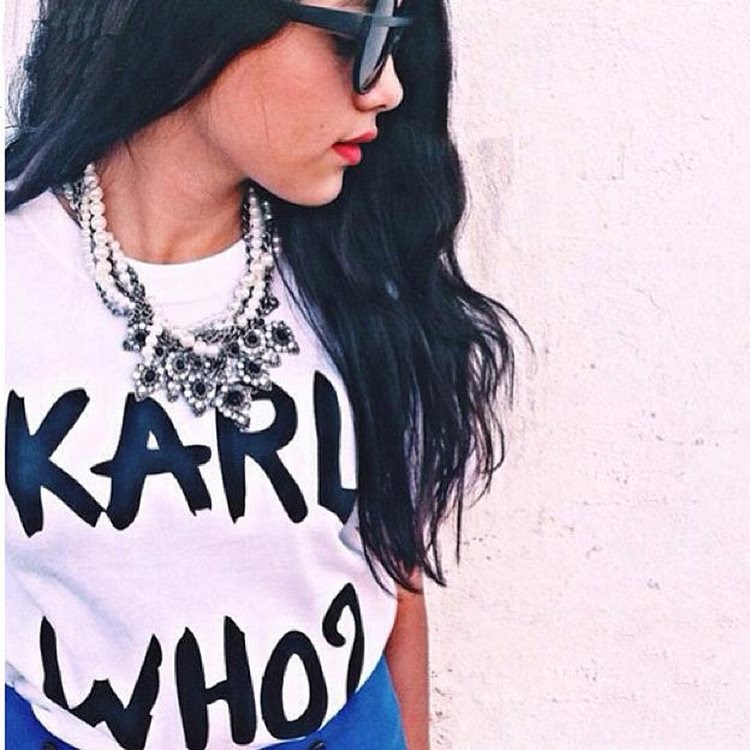 Karl Who? t shirts women cotton shirts 老佛爷短袖女plus size