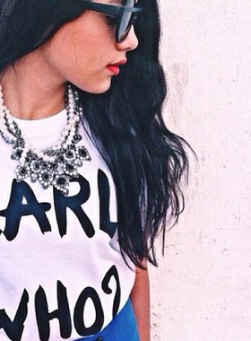 Karl Who? t shirts women cotton shirts 老佛爷短袖女plus size