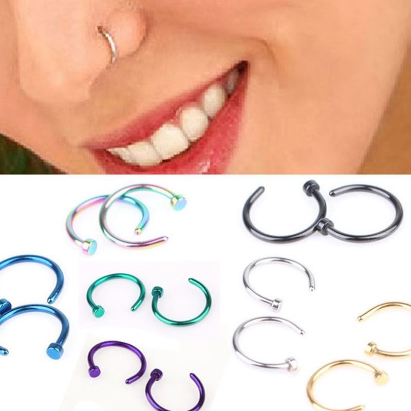 Nose Open Hoop Ring Studs Earring Body Piercing Jewelry