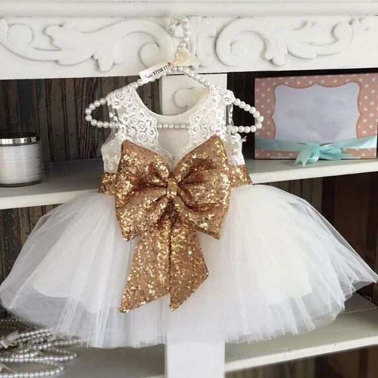 2017 Child Girls bow lace princess dress summer skirt