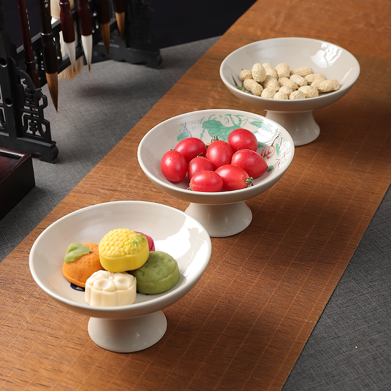 轻奢茶几高脚茶点盘小盘子