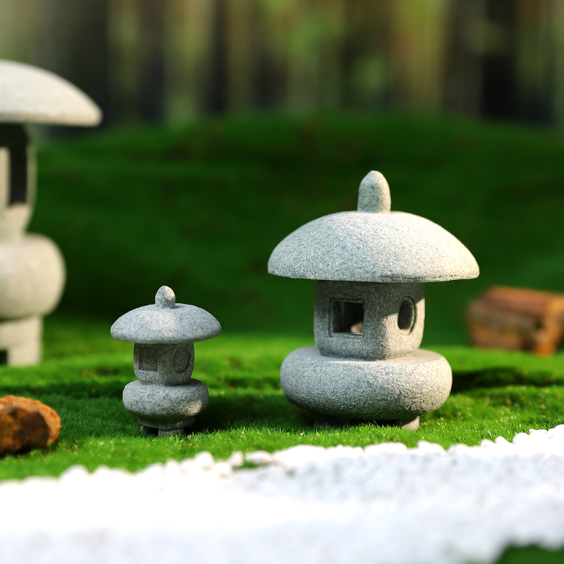 石灯笼微景观摆件户外花园布置景观小夜灯鱼缸造景盆景装饰品摆设