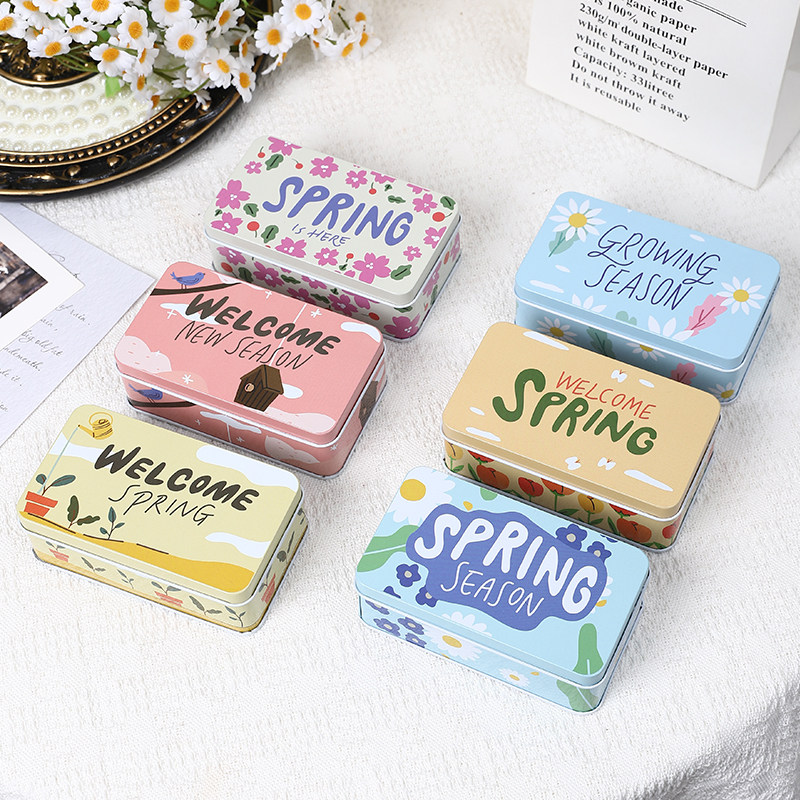 美式治愈系清新小盒子便携口香糖收纳盒学生零食糖果盒药盒茶叶盒
