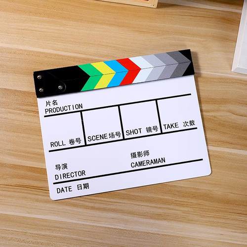 中英文白色场记板拍板打板