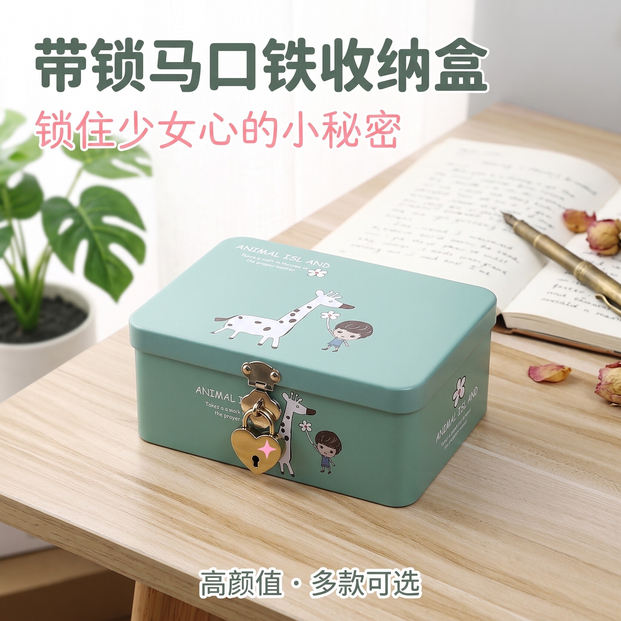 可爱带锁收纳盒隐私首饰储物盒图片