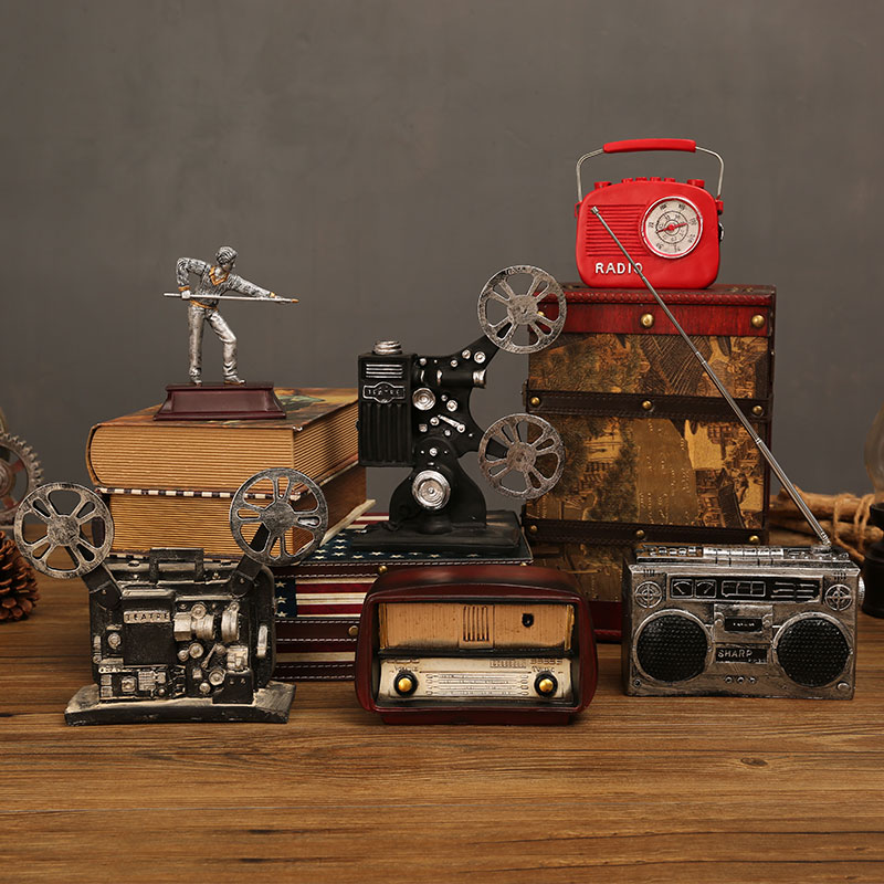 轻奢复古怀旧老式电视收音机模型摆件家居装饰品摆设音响拍照道具