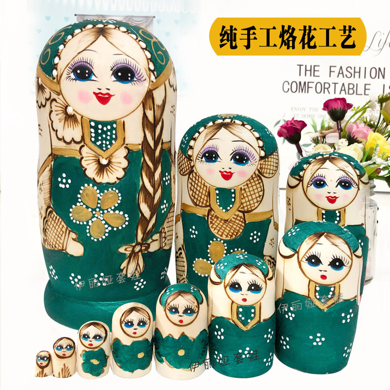 10层俄罗斯套娃辫子纯手工椴木