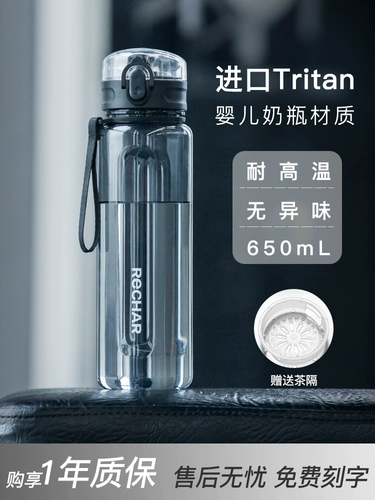 Tritan Sports Water Cup Bargy -Capacity Pot Men's Fitness Portnable Food -Распространение на открытом воздухе с высокой температурой пластиковой студенческой чашки