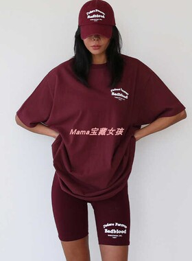 宝藏女孩设计师bd休闲运动背心健身宽松打底裤提臀瑜伽骑行三件套