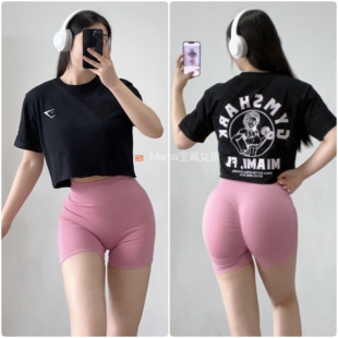 宝藏女孩Gymshark鲨鱼短袖美式运动透气T恤纯棉宽松柔软健身短袖