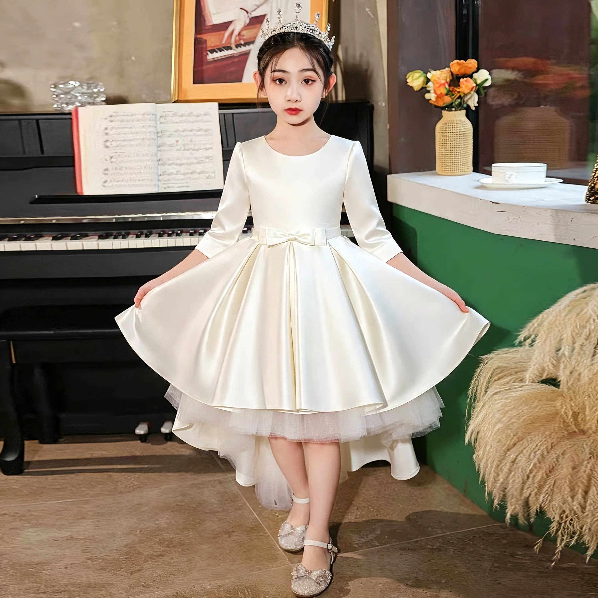 女童礼服花童婚礼小女孩主持人图片