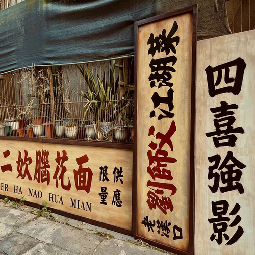 实木复古港式门头牌匾定制
