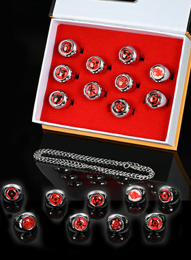 火影戒指动漫周边指环晓组织鼬写轮眼佐助鸣人木叶合金模型跨境