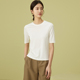 莫代尔棉半袖 五分袖 T恤女圆领春夏简约内搭上衣韩版 正肩打底小衫