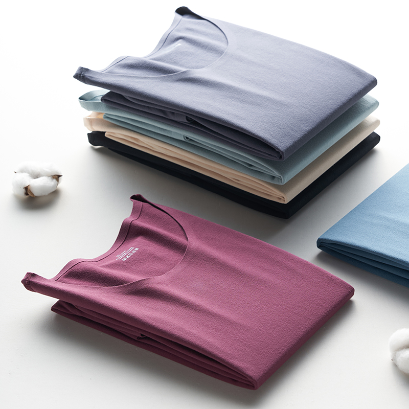 纯棉无痕保暖衣秋衣打底男士上衣