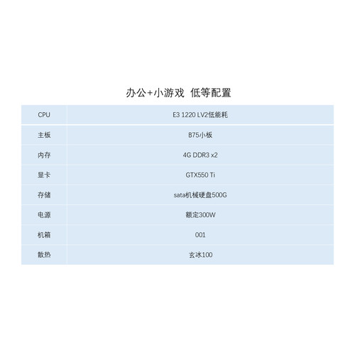 MC我的世界台式机家用游戏电脑主机E3 1220LV2低能耗办公整机