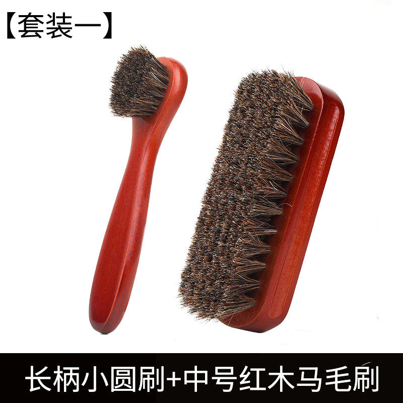 马毛鞋刷软毛刷不伤鞋长柄刷皮鞋抛光除尘打鞋油绒面皮翻毛皮鞋刷