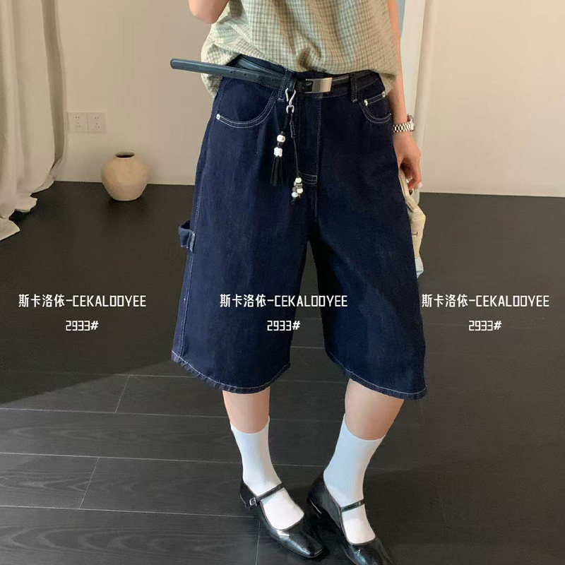 CKLY斯卡洛依中腰阔腿无弹五分裤