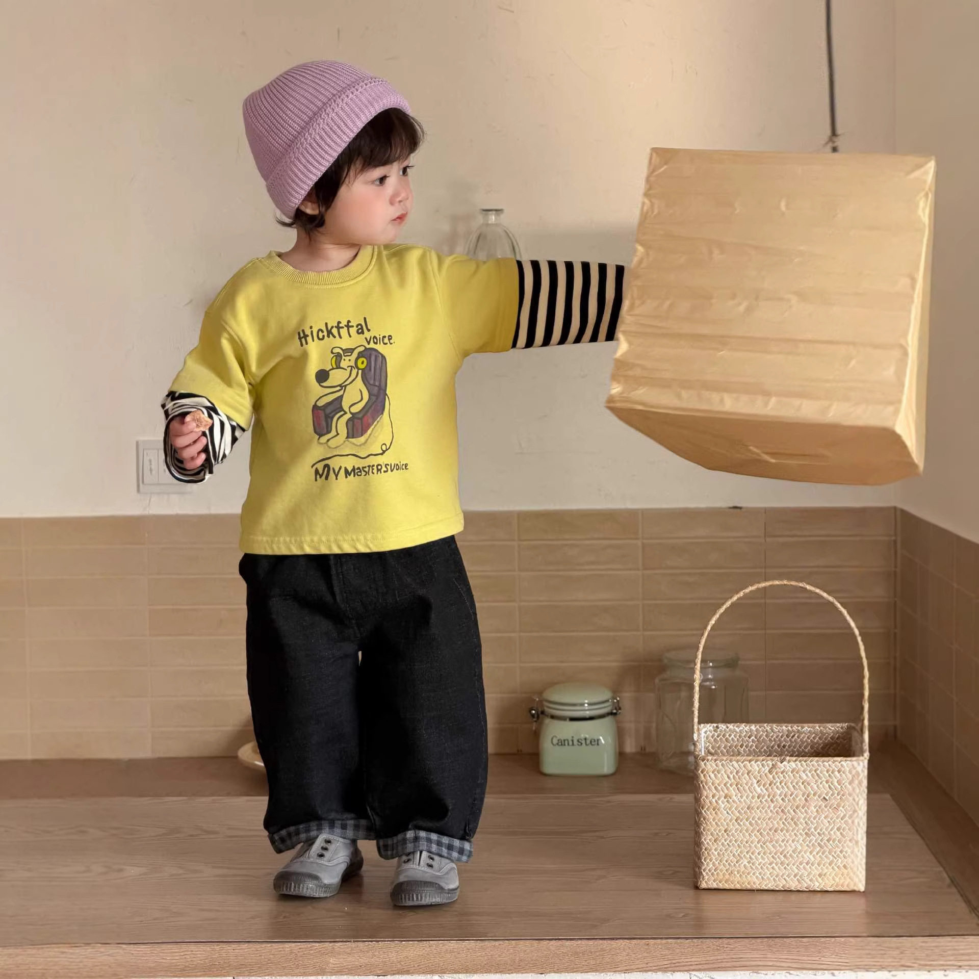 宝宝衣服春季2026新款韩版童装儿童服装男童长袖T恤衫牛仔裤套装