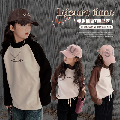 女童加厚加绒衫T恤女大童