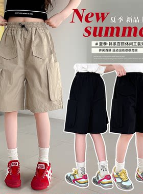 女童工装短裤夏季薄款2026新款