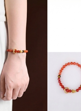 2025年新款天然水晶葫芦手链南红玛瑙虎眼石手串本命年女款高级感