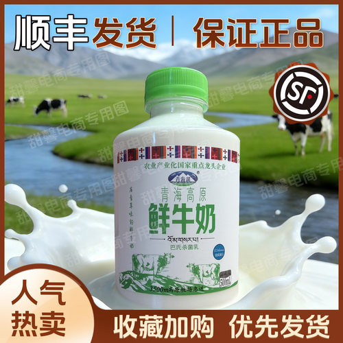顺丰包邮 青海湖青海高原鲜牛奶500ml*4巴氏杀菌鲜奶营养早餐奶