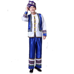 新广西壮族服装男演出服民族风云南少数民族苗族彝族侗族舞蹈服饰
