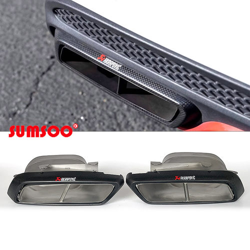 适用于奔驰新E级C级S级GLEGLS改装AMG63四出AK天蝎碳纤维方口尾喉