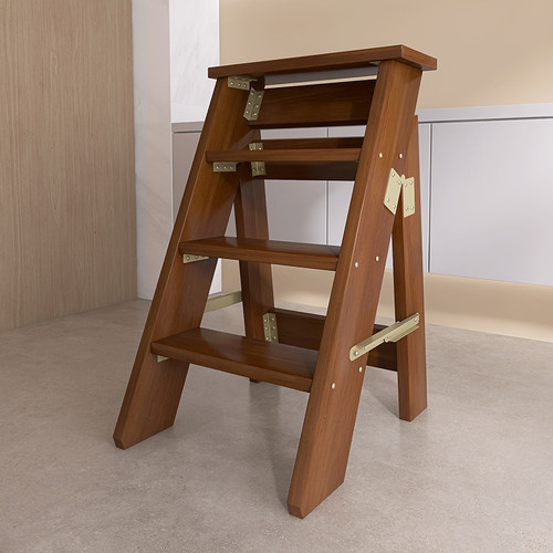 实木花架置物木梯子三四五踏步