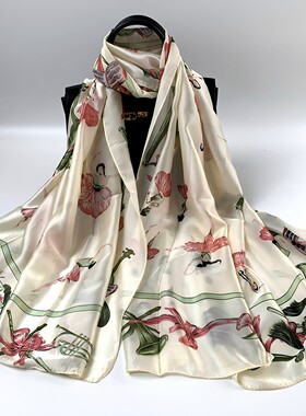 丝巾女雪纺 百搭围巾芭蕾舞 长方形新款时尚春秋夏季披肩OL薄