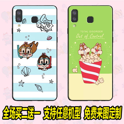 奇奇蒂蒂情侣手机壳适用三星S20+ S9迪士尼S11定制note8 9 10plus