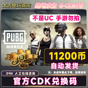 PUBGG币CDK绝地求生G币兑换码 游戏币端游吃鸡金币皮肤点券gb充值