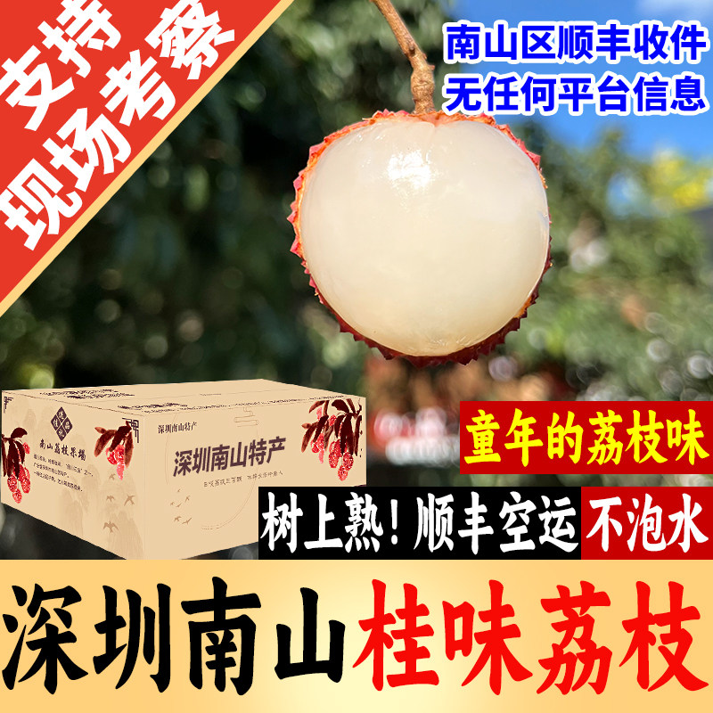 深圳南山芳姐桂味荔枝当季新鲜水果农家5斤礼盒顺丰空运包邮特产