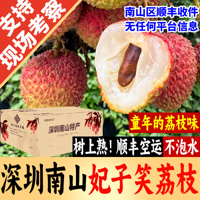 深圳南山芳姐妃子笑荔枝小核当季新鲜水果5斤礼盒顺丰空运包邮