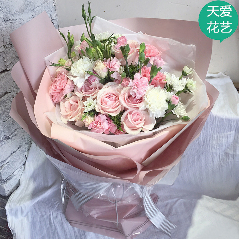 广州鲜花速递玫瑰礼盒花束深圳珠海中山番禺花店同城配送生日礼物