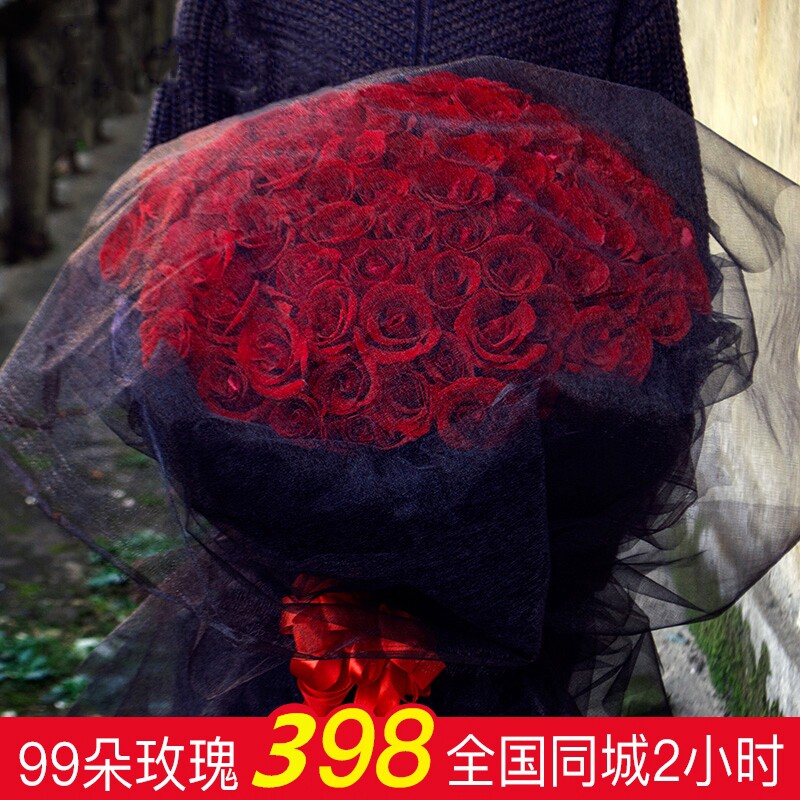99朵玫瑰花束生日鲜花速递同城武汉襄阳宜昌荆州孝感荆门十堰黄冈