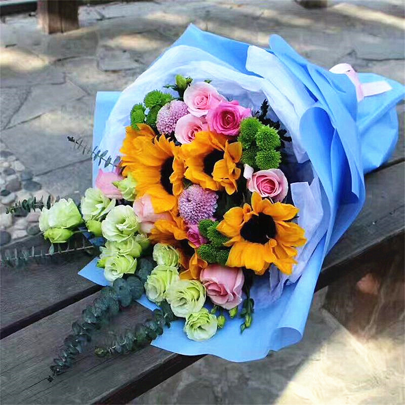 向日葵绣球玫瑰鲜花花束北京西安镇江无锡南京同城花店生日送闺蜜