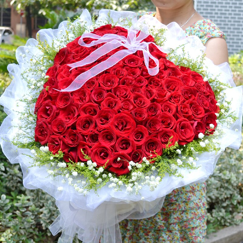 99朵玫瑰花束生日鲜花速递同城长春吉林市松原通化白城延吉辽源送