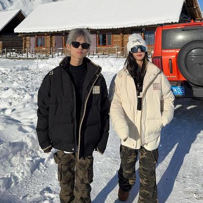 魔术贴刺绣棉衣外套面包服