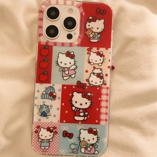 日韩卡通kitty猫适用苹果16promax手机壳iPhone15防摔14/13双IMD