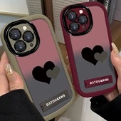 13高级感 渐变双爱心适用苹果16promax手机壳女款 iPhone15新款