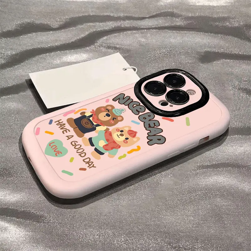 卡通适用苹果15新款14plus磨砂13硅胶12mini保护套16promax手机壳