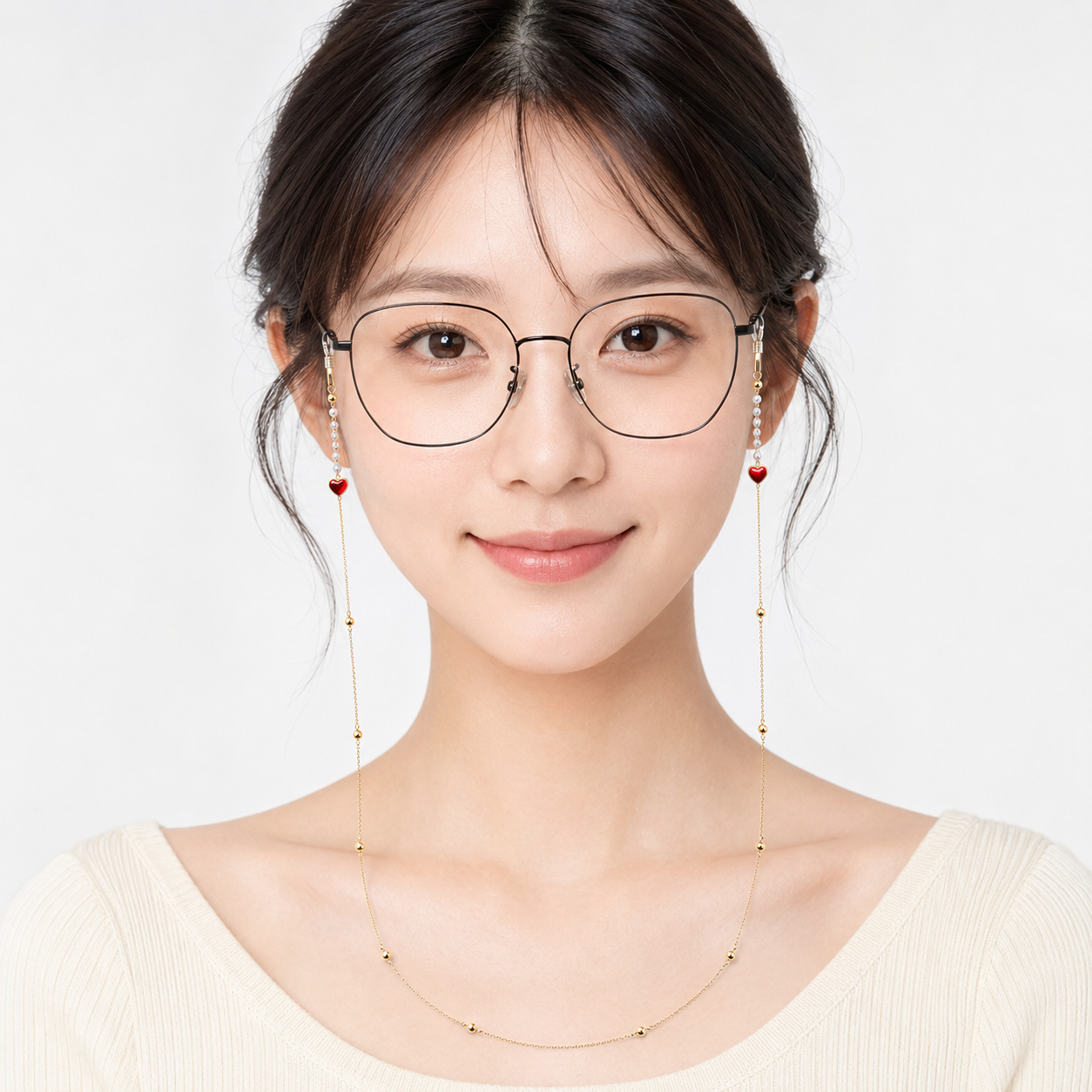 日系眼镜链条女挂脖复古钛钢洛丽塔太阳眼睛链挂绳时尚墨镜链子男