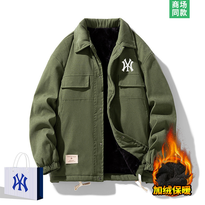 加绒工装夹克男士加厚保暖外套
